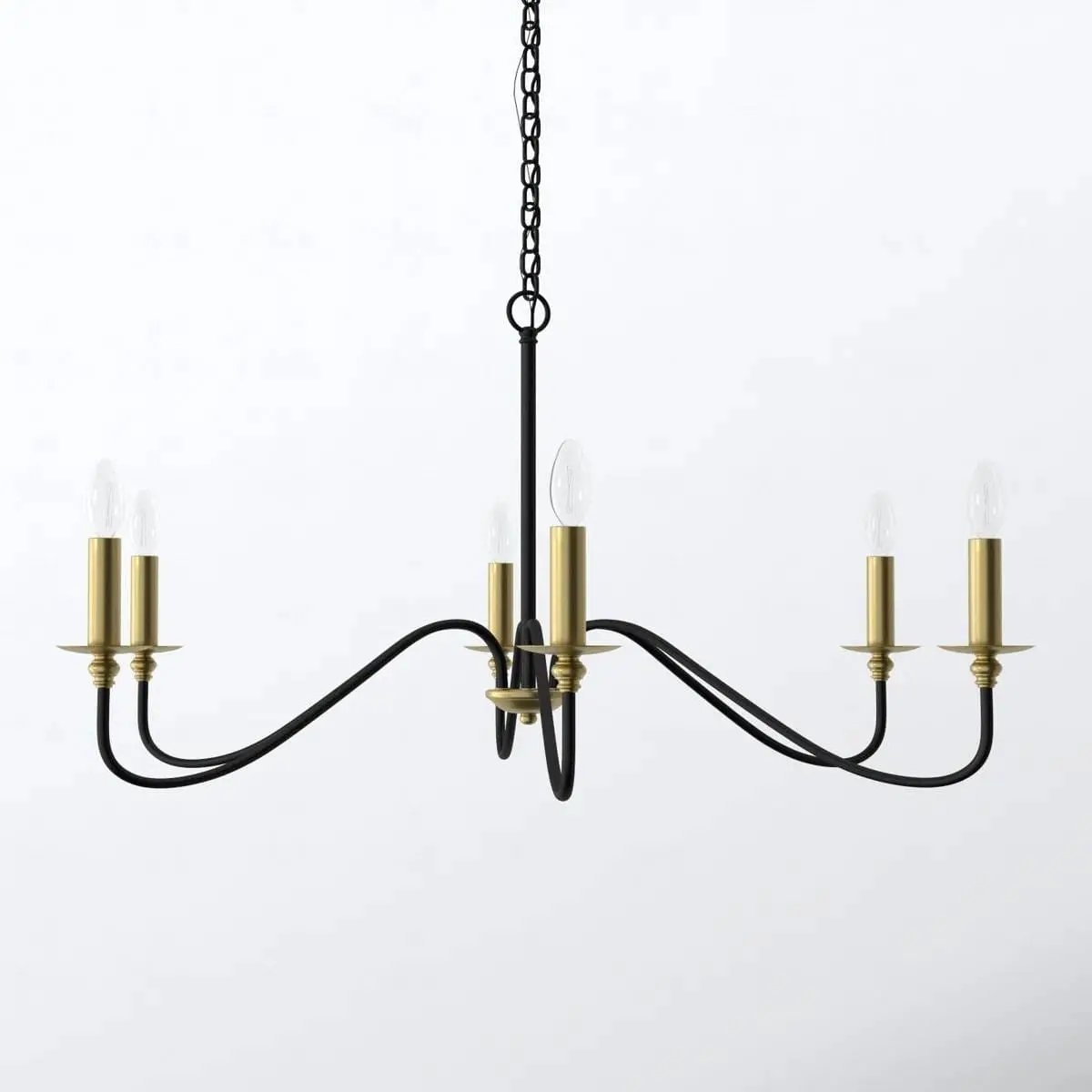 30-inch Traditional Dimmable 6-Light Black Brass Chandelier-1