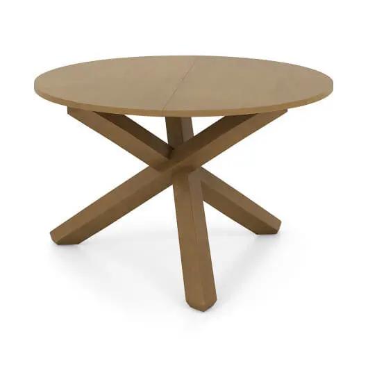 47 Inch Round Dining Table Solid Acacia Wood Legs 4-6 Person Natural-4