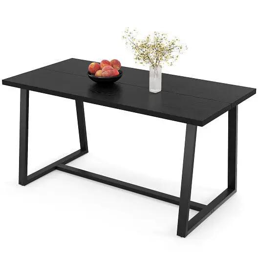 Large Dining Table Heavy-Duty Metal Frame Anti-Slip Black-9