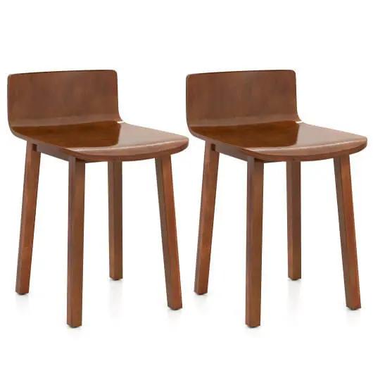 Wood Dining Chair Set of 2 Farmhouse Kitchen Armless Side Chairs-4