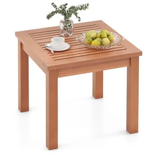 18 Inch Square End Outdoor Adirondack Side Table Slatted Top-2