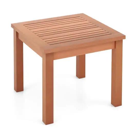 18 Inch Square End Outdoor Adirondack Side Table Slatted Top-4