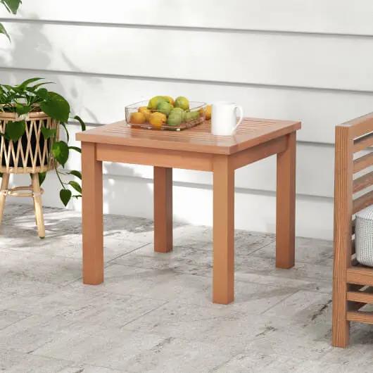 18 Inch Square End Outdoor Adirondack Side Table Slatted Top-0