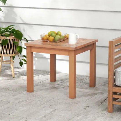 18 Inch Square End Outdoor Adirondack Side Table Slatted Top-0