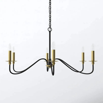 30-inch Traditional Dimmable 6-Light Black Brass Chandelier-1