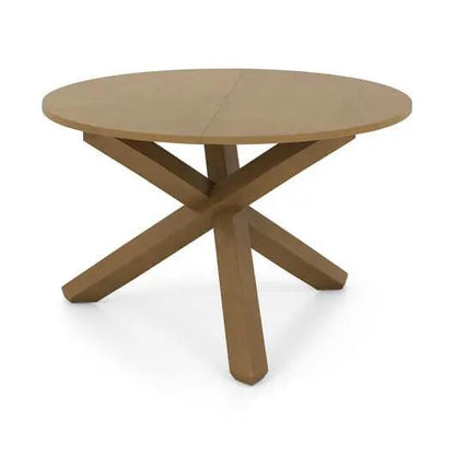 47 Inch Round Dining Table Solid Acacia Wood Legs 4-6 Person Natural-4