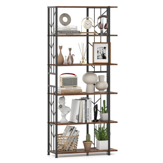 Bookshelf with decorative items on a white background