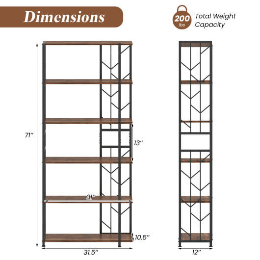 Bookshelf with dimensions and weight capacity on a white background