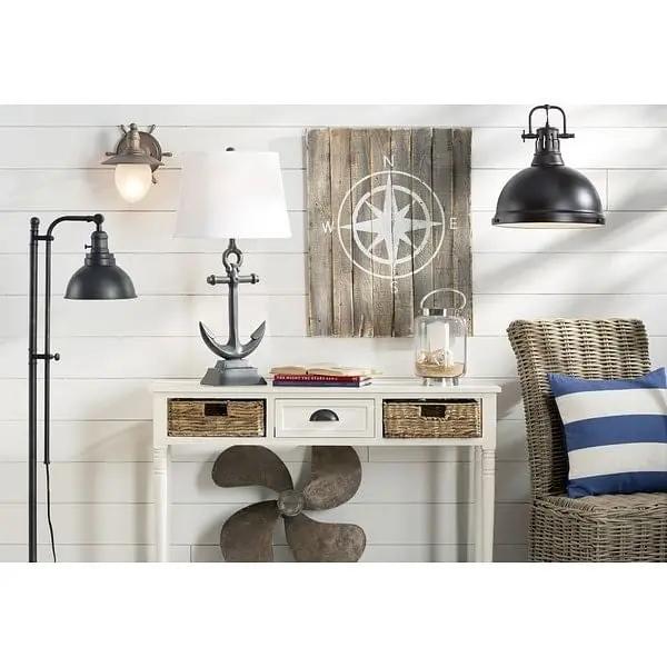 65-Inch Adjustable Floor Lamp Task Light Distressed Metal Finish-1