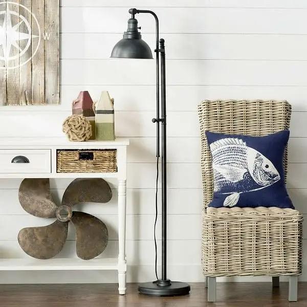65-Inch Adjustable Floor Lamp Task Light Distressed Metal Finish-2