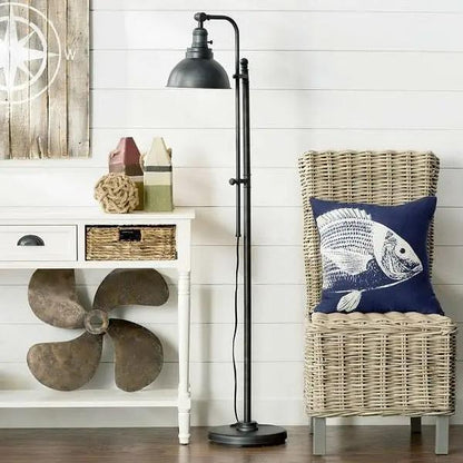 65-Inch Adjustable Floor Lamp Task Light Distressed Metal Finish-2