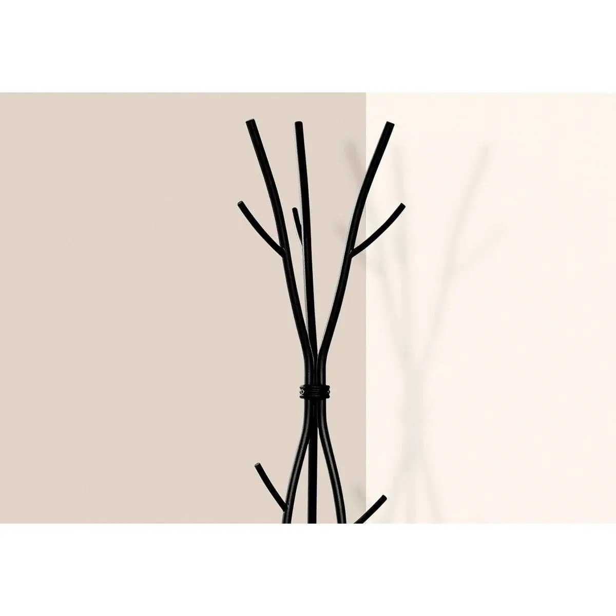 74-inch Black Metal Freestanding Coat Rack Hall Tree Umbrella Stand-0