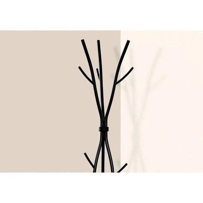 74-inch Black Metal Freestanding Coat Rack Hall Tree Umbrella Stand-0