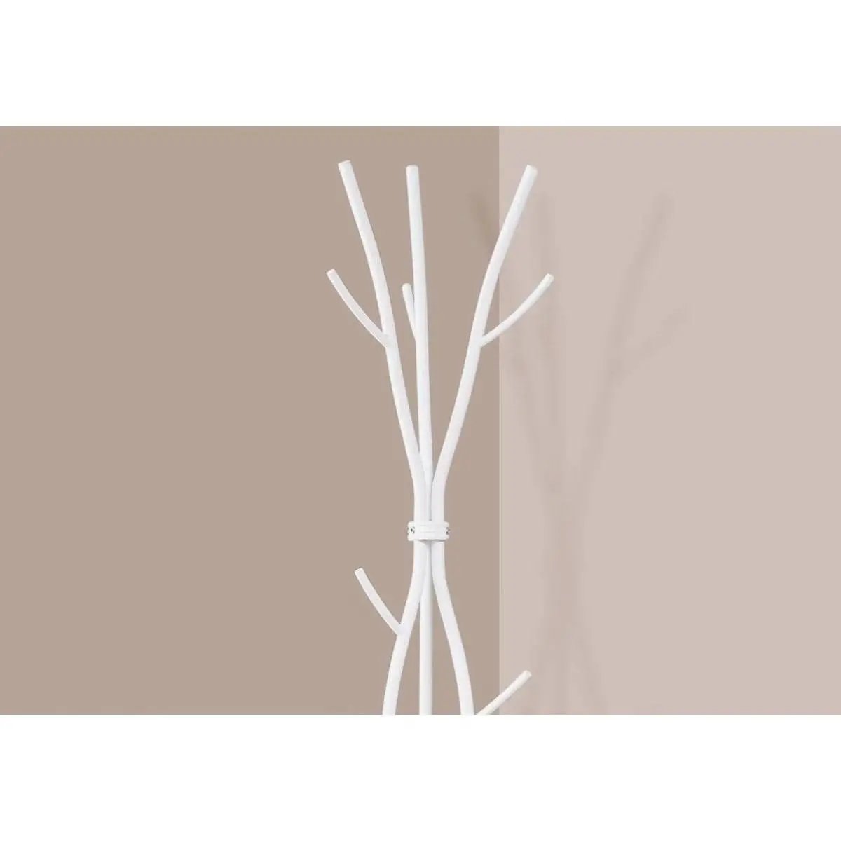 74-inch White Metal Coat Rack Hall Tree with 11 Hooks and Umbrella Stand-0