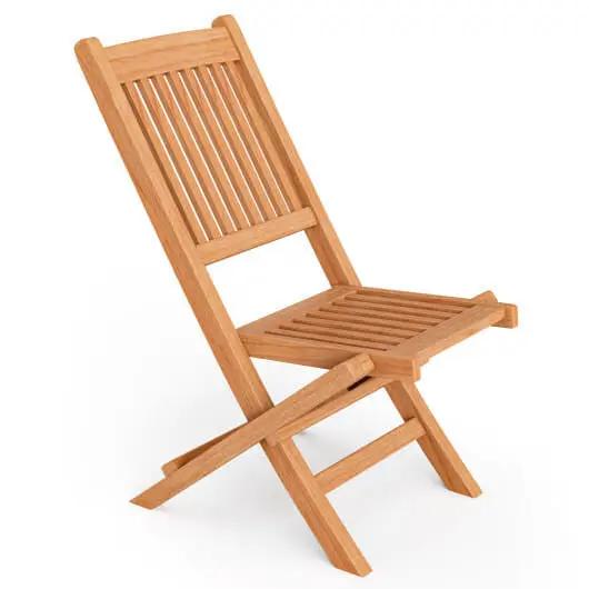 Wooden folding chair on a white background