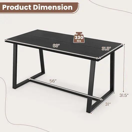 Large Dining Table Heavy-Duty Metal Frame Anti-Slip Black-2