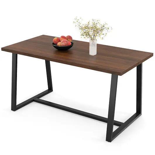 Large Dining Table Heavy-Duty Metal Frame Anti-Slip Black-4