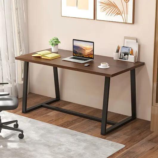 Large Dining Table Heavy-Duty Metal Frame Anti-Slip Black-5