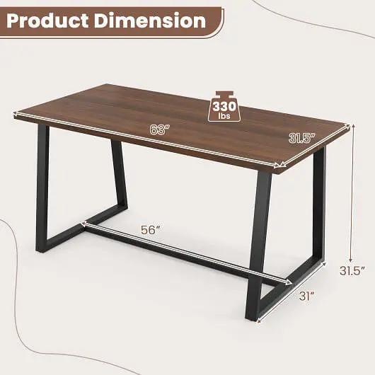 Large Dining Table Heavy-Duty Metal Frame Anti-Slip Black-7