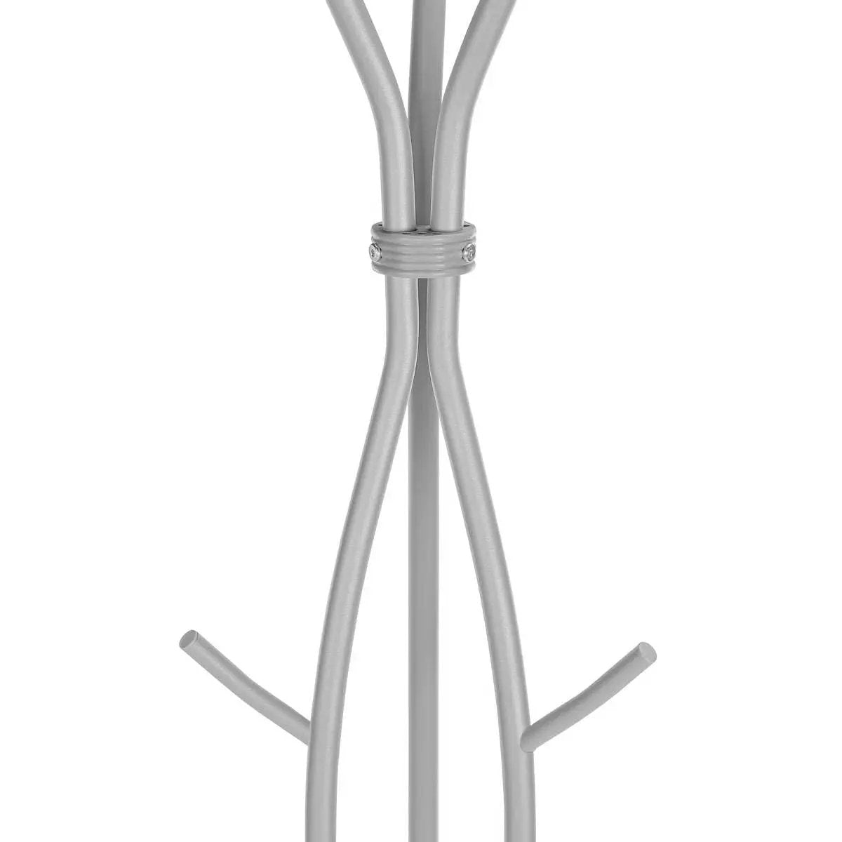 74-inch Freestanding Silver Metal Coat Rack Hall Tree Umbrella Stand-0
