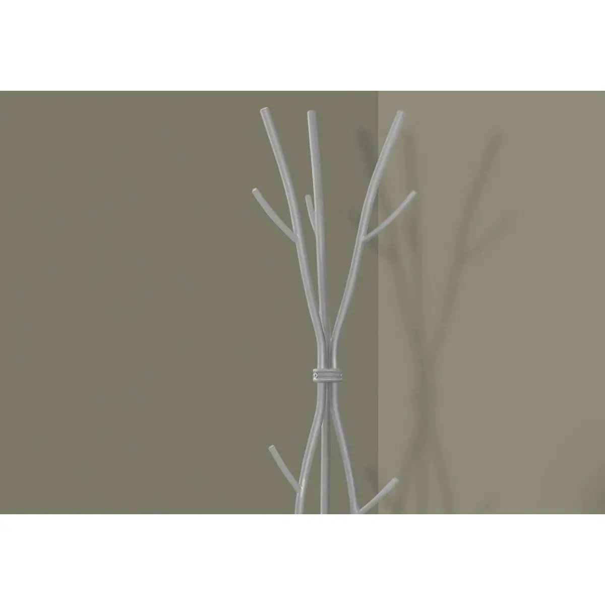74-inch Freestanding Silver Metal Coat Rack Hall Tree Umbrella Stand-1