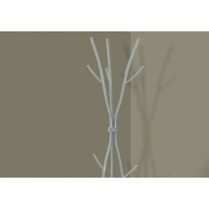 74-inch Freestanding Silver Metal Coat Rack Hall Tree Umbrella Stand-1