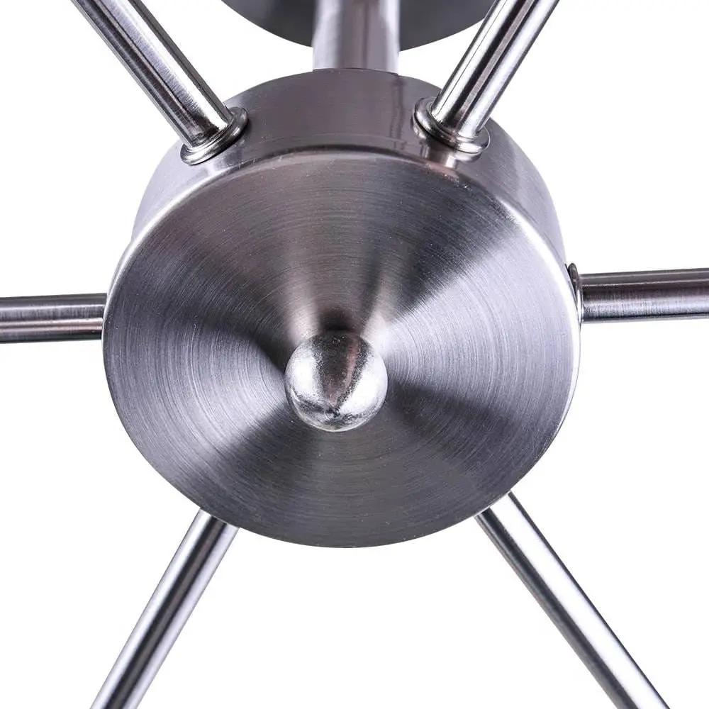 Modern 23-Inch 6-Light Sputnik Semi Flush Ceiling Light Nickel Finish-1