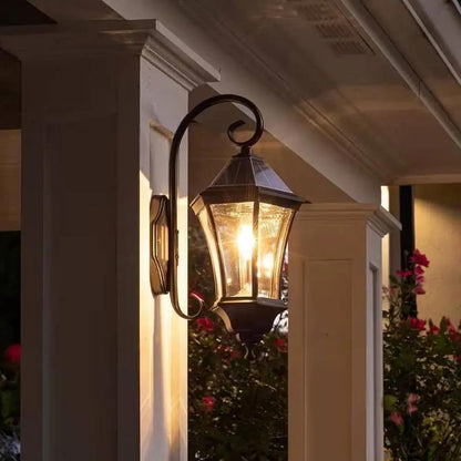 Outdoor Farmhouse Solar Wall Light Black 150 Lumens LED Waterproof-2