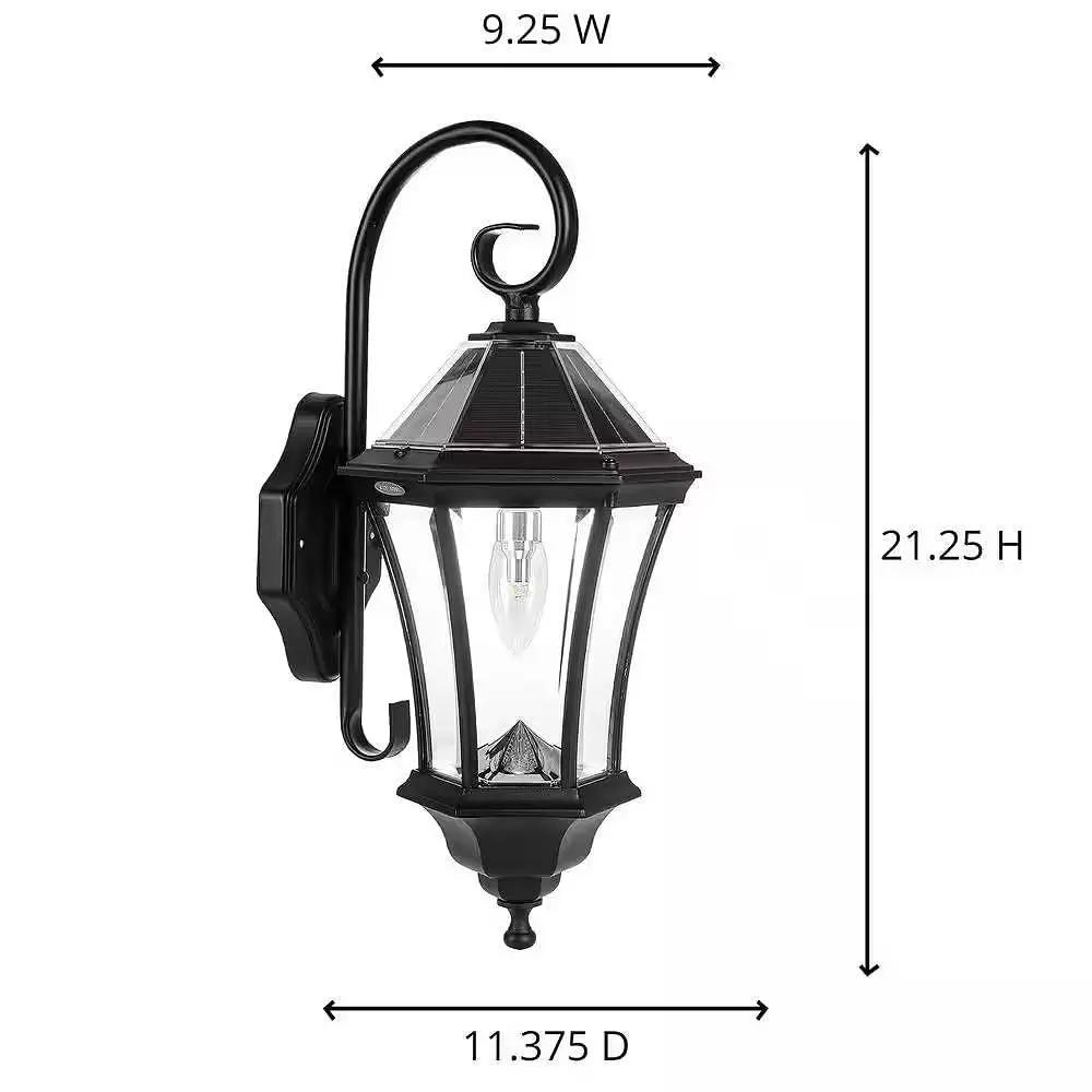 Outdoor Farmhouse Solar Wall Light Black 150 Lumens LED Waterproof-1