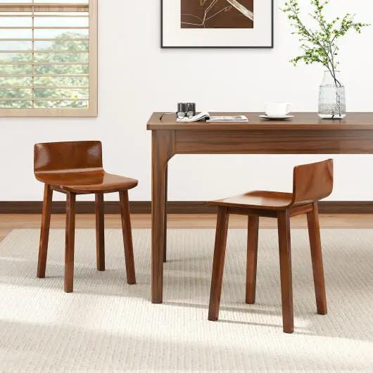 Wood Dining Chair Set of 2 Farmhouse Kitchen Armless Side Chairs-1