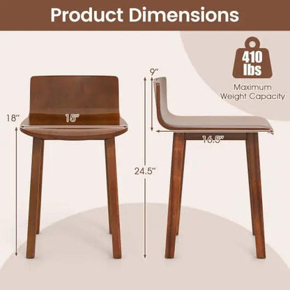 Wood Dining Chair Set of 2 Farmhouse Kitchen Armless Side Chairs-2