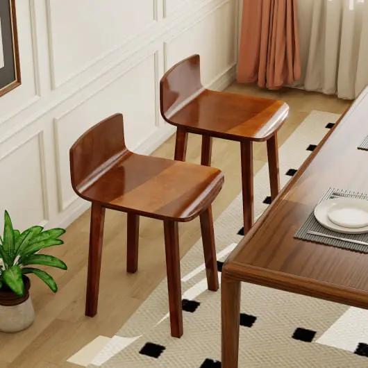Wood Dining Chair Set of 2 Farmhouse Kitchen Armless Side Chairs-0